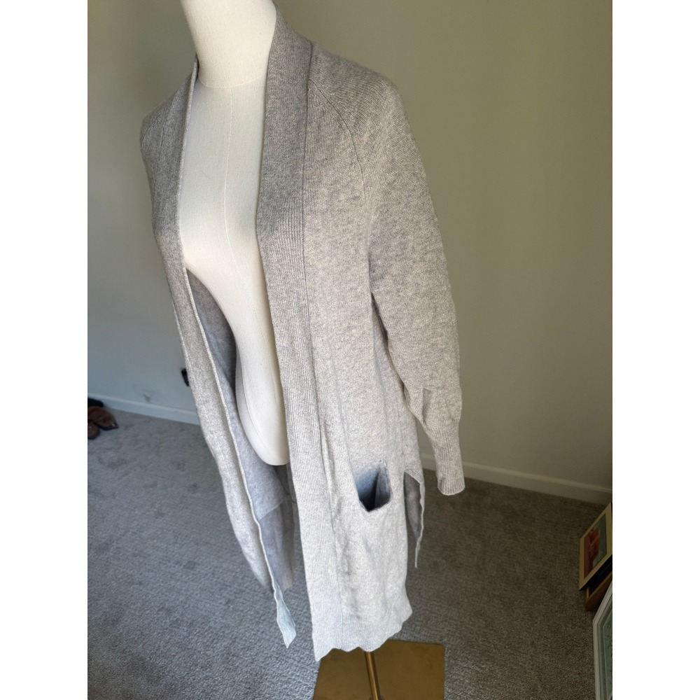 The Cashmere Project Gray 100% Cashmere Long Open Front Cardigan Small S - Picture 2 of 9